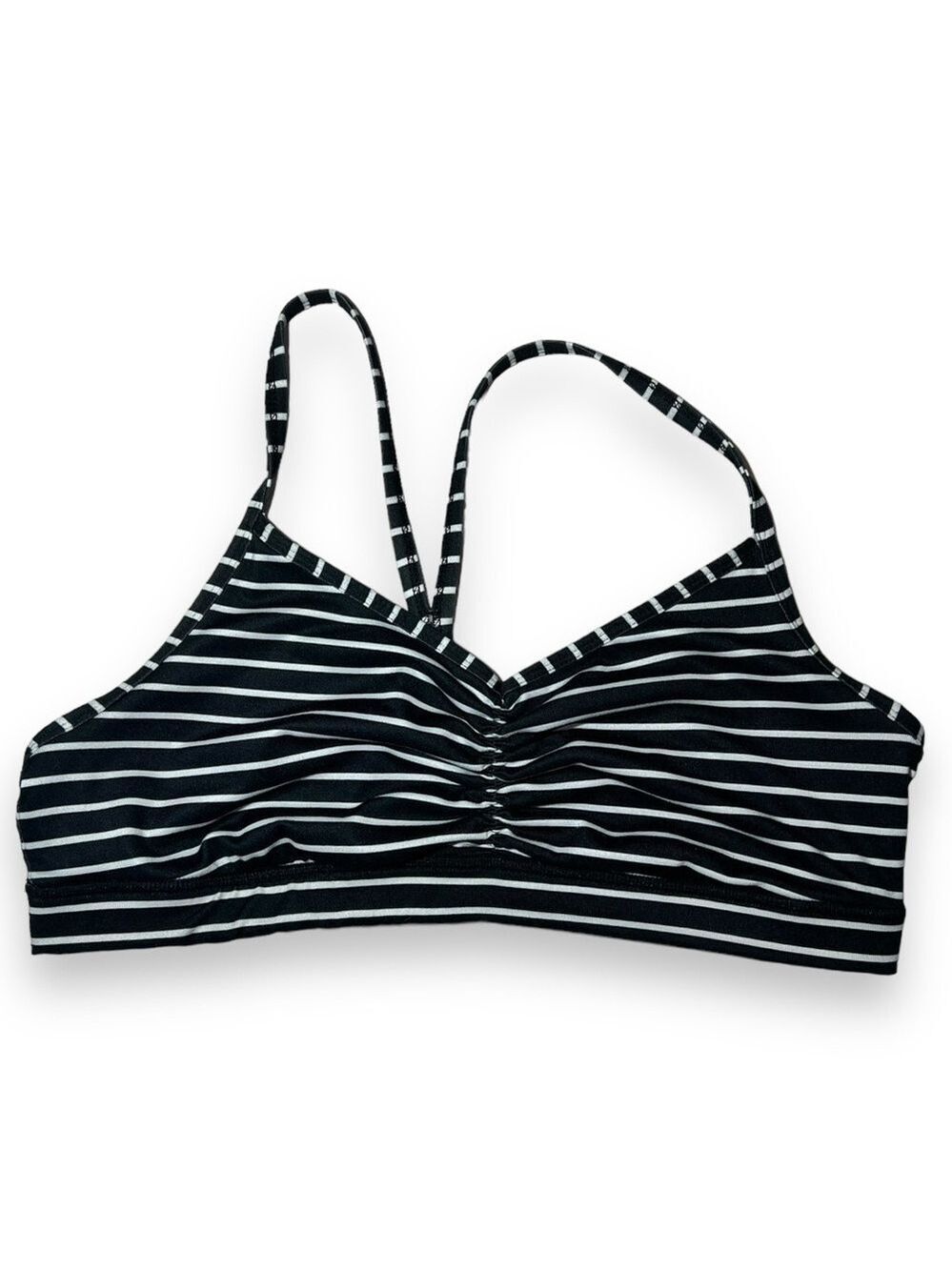 Old Navy Women’s Racerback Bralette Black White Stripe Size XL